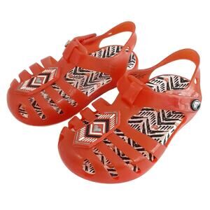 Crocs Drew x Isabella Gel Sandals Girls 5 Red Water Shoes Dress Shoes